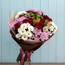 Букет цветов из:  Розы, Хризантемы и Альстромерии в Кикнур