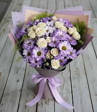 Букет цветов из:  Хризантемы и Розы в Кикнур